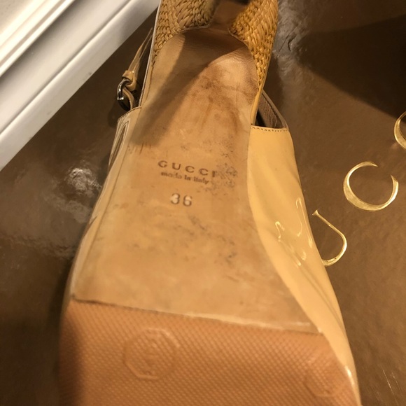 Gucci Leather sling back beige heels 36 - Picture 6 of 6